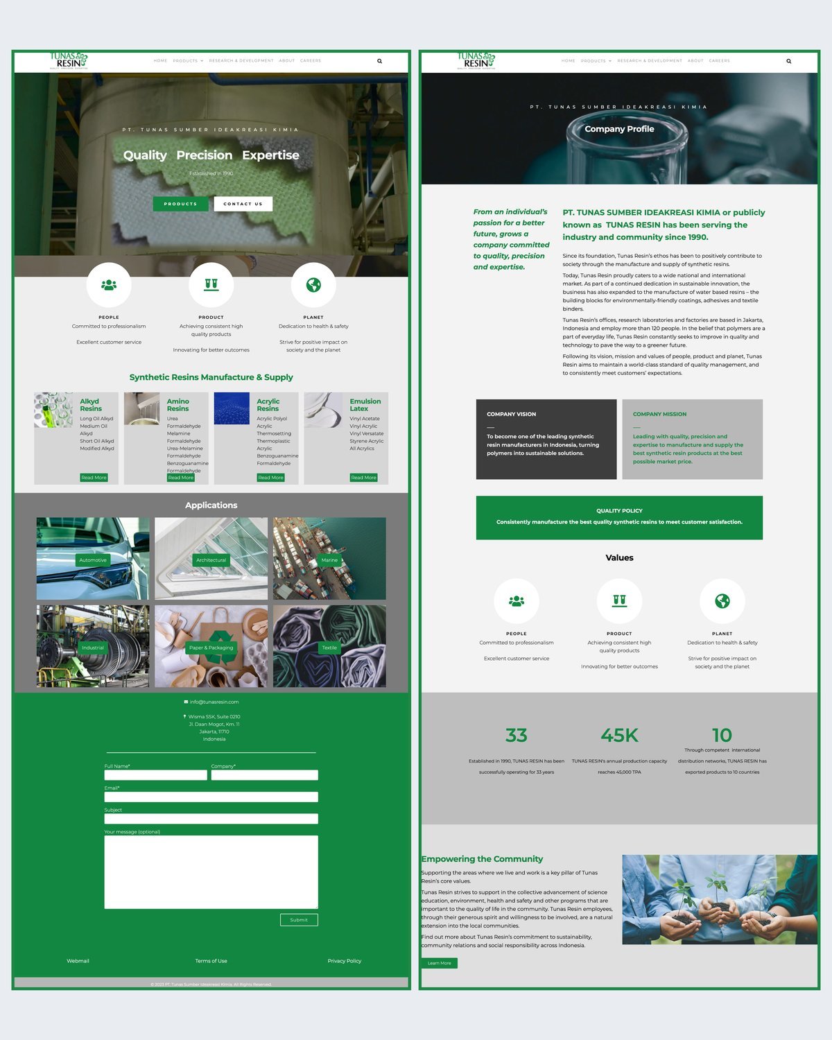 Tunas Resin, Company Profile and Corporate Website